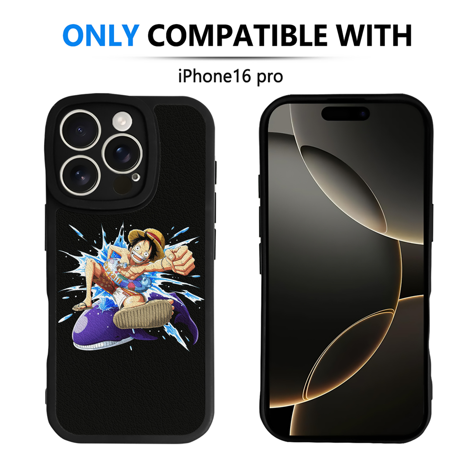 （画像用） ワンピース モンキー・D・ルフィ ONE PIECE Monkey D. Luffy 【iPhone 16シリーズ対応】シリコンスマホケース（レザー調） 材質：シリコン